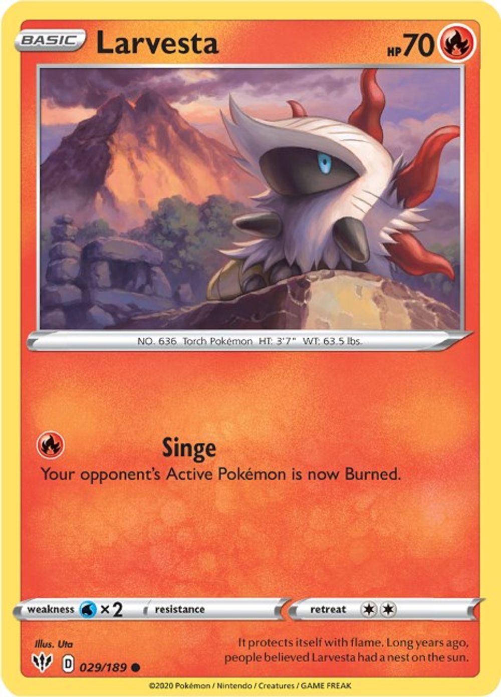 Larvesta — SWSH03: Darkness Ablaze