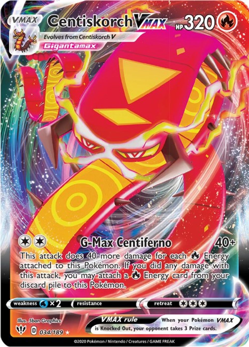 Centiskorch VMAX — SWSH03: Darkness Ablaze