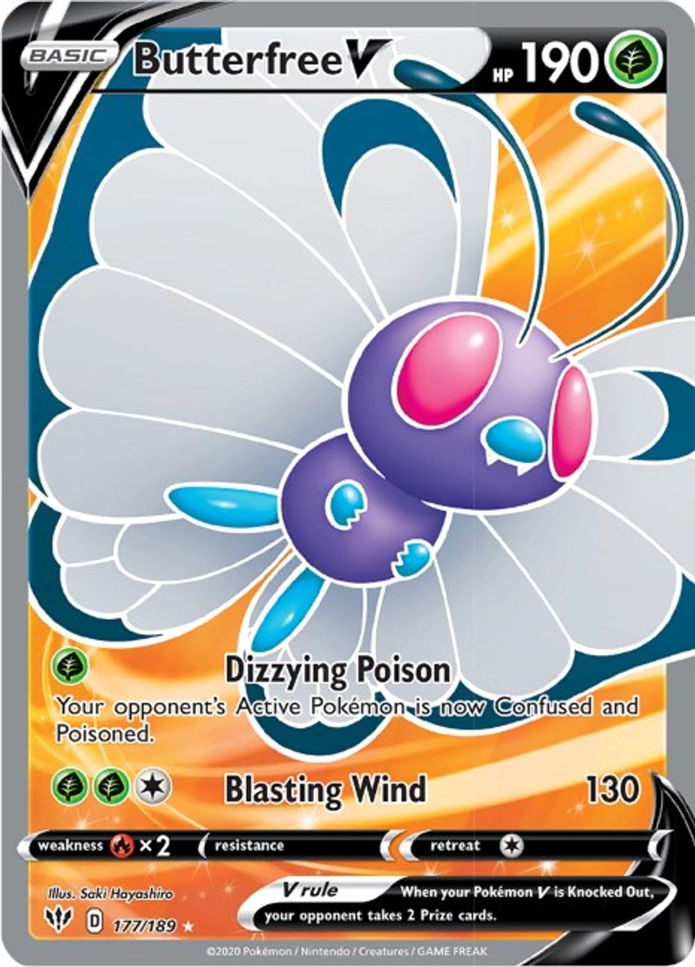 Butterfree V (Full Art) — SWSH03: Darkness Ablaze