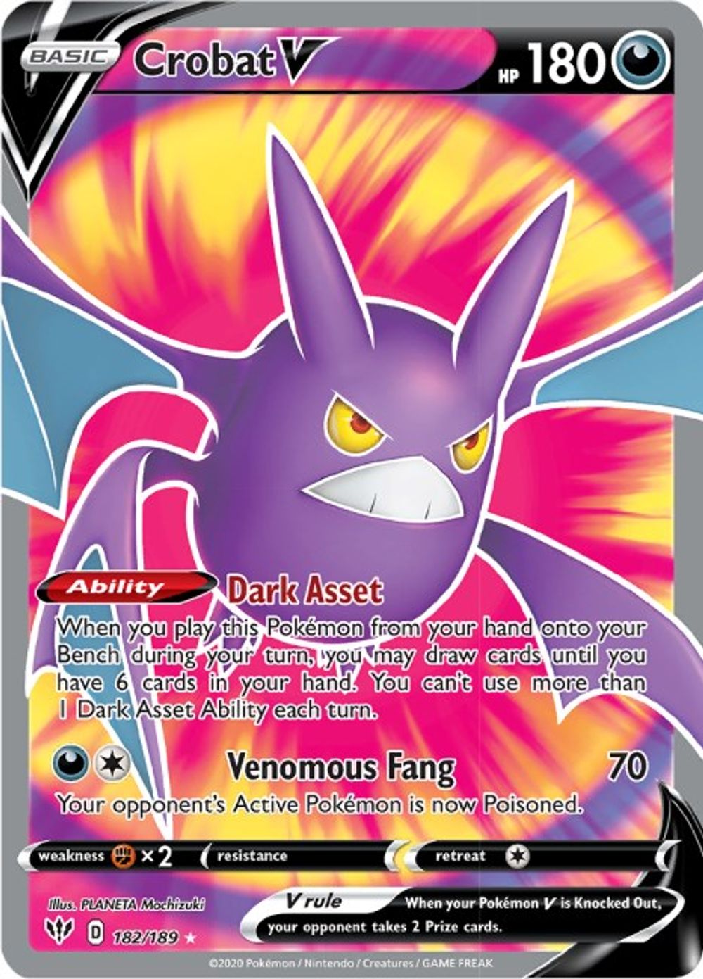 Crobat V (Full Art) — SWSH03: Darkness Ablaze