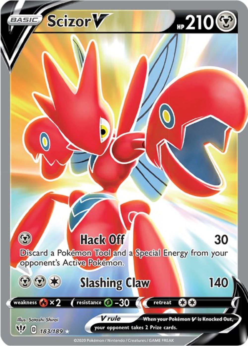 Scizor V (Full Art) — SWSH03: Darkness Ablaze