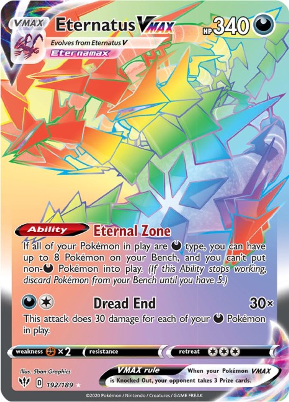 Eternatus VMAX (Secret) — SWSH03: Darkness Ablaze