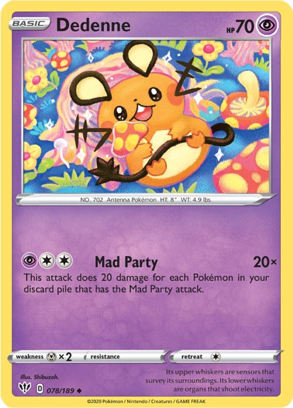 Dedenne — SWSH03: Darkness Ablaze