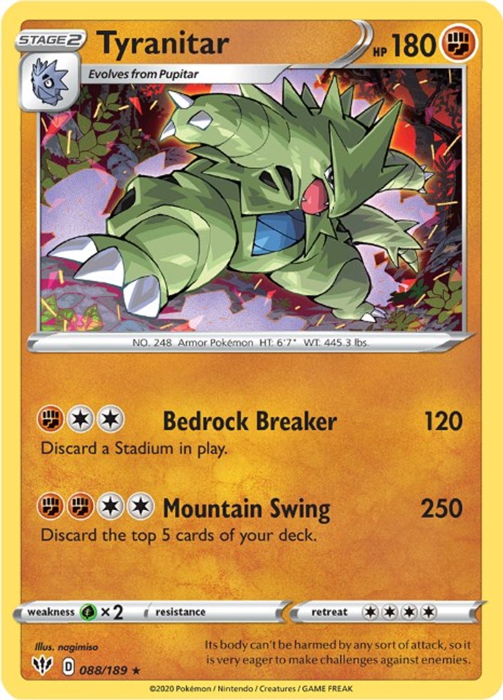 Tyranitar — SWSH03: Darkness Ablaze