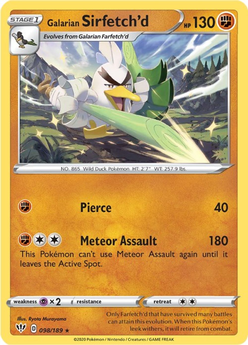 Galarian Sirfetch'd — SWSH03: Darkness Ablaze