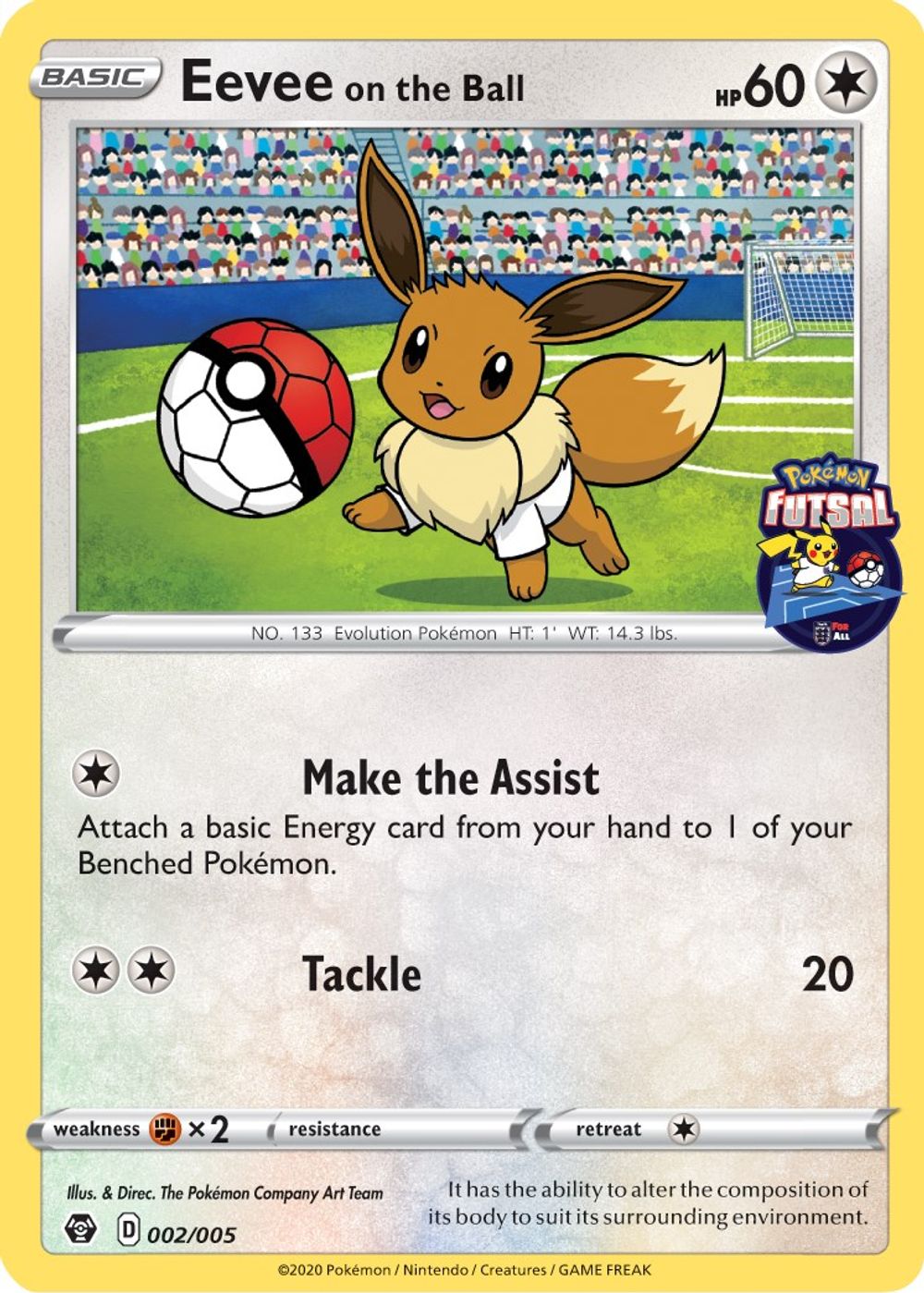 Eevee on the Ball - 002/005 (Pokemon Futsal) — Miscellaneous Cards & Products