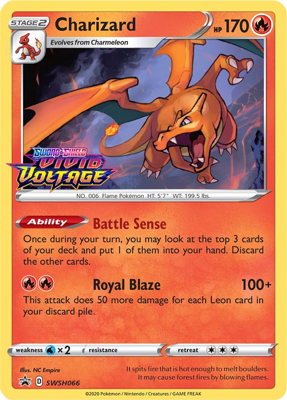 Charizard - SWSH066 (Prerelease) — SWSH: Sword & Shield Promo Cards