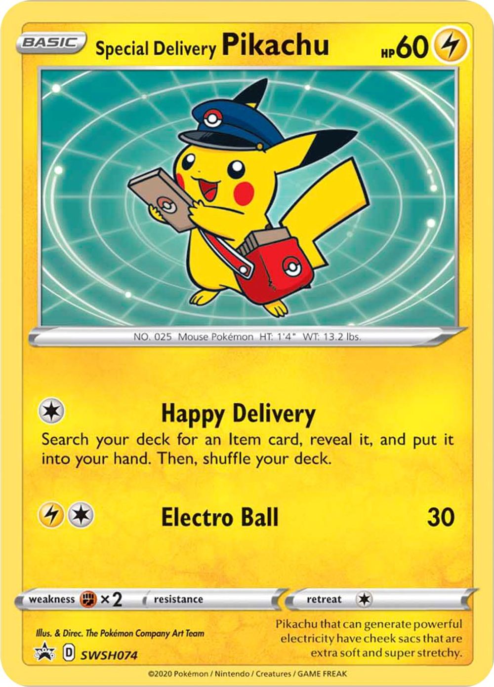 Special Delivery Pikachu - SWSH074 — SWSH: Sword & Shield Promo Cards