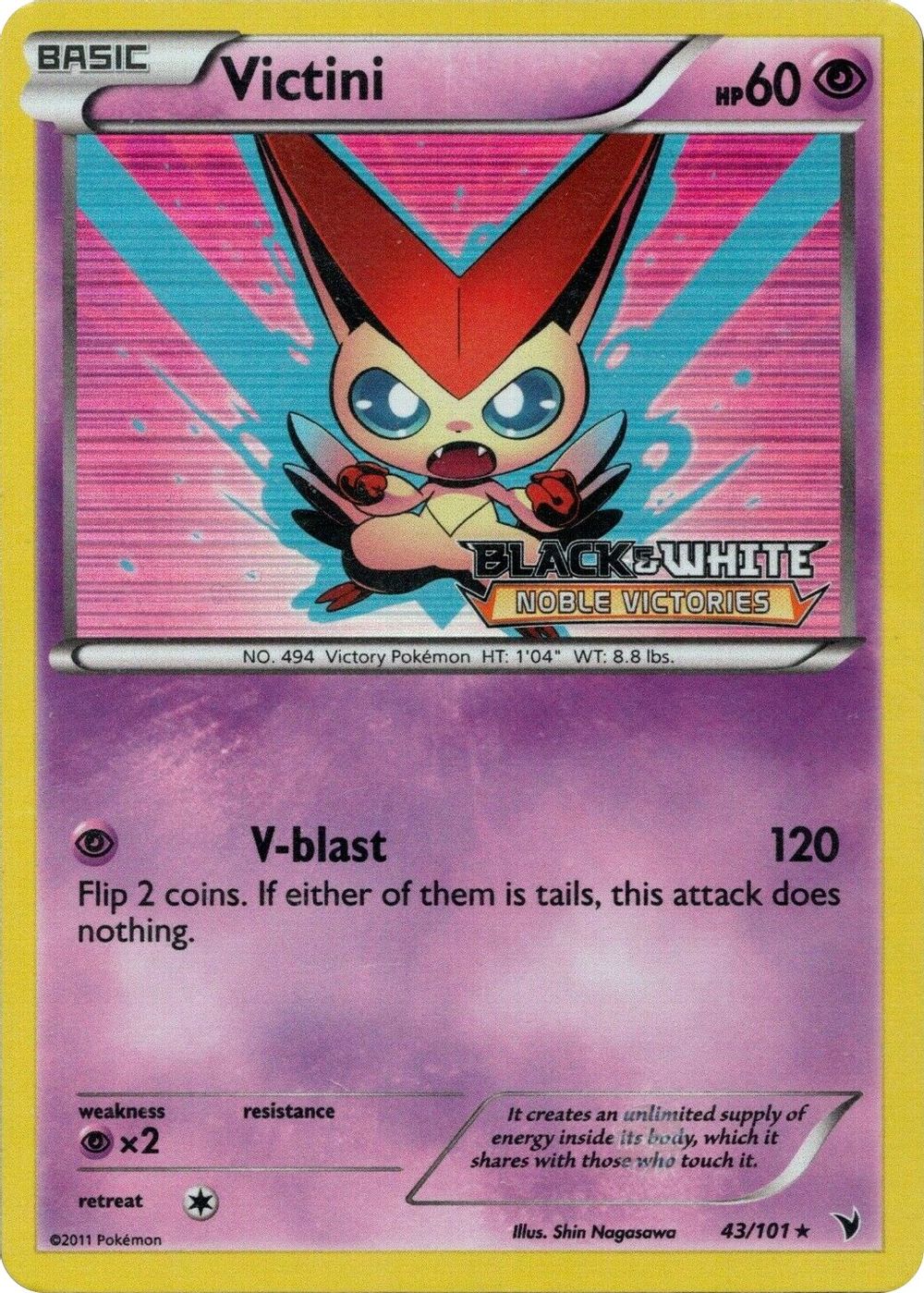 Victini - 43/101 (Prerelease) — Black and White Promos