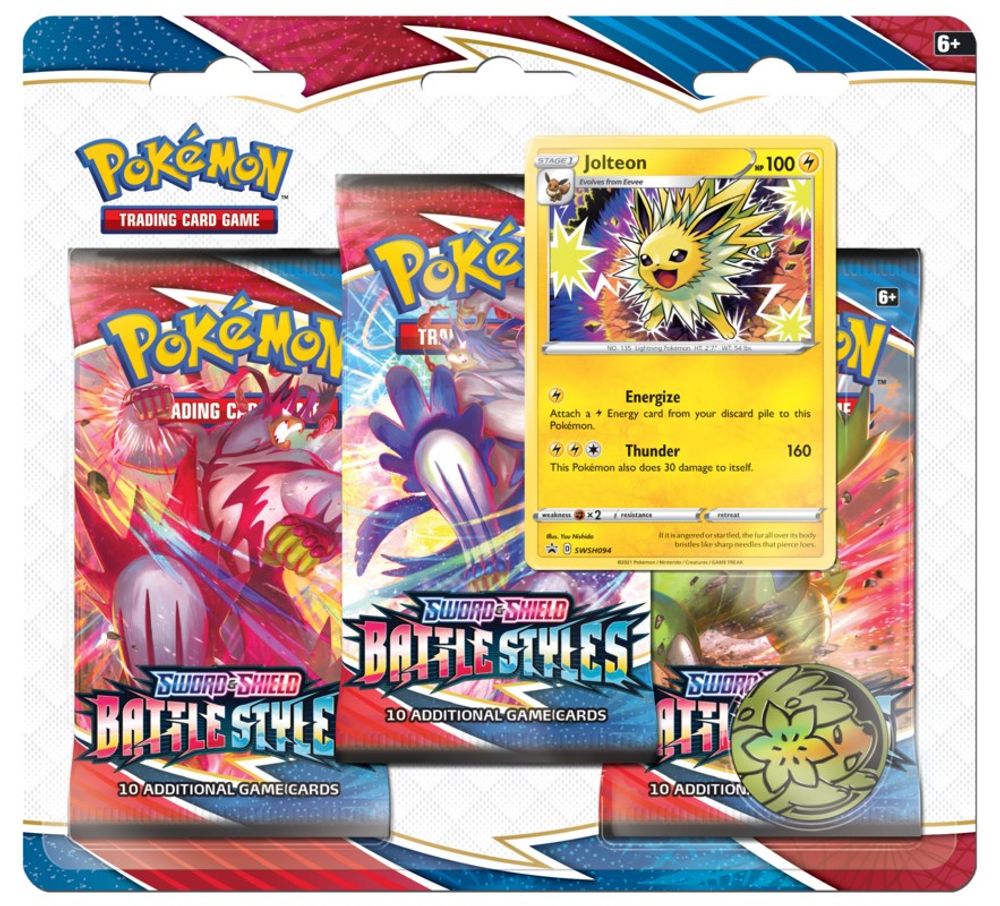 Battle Styles 3 Pack Blister [Jolteon] — SWSH05: Battle Styles
