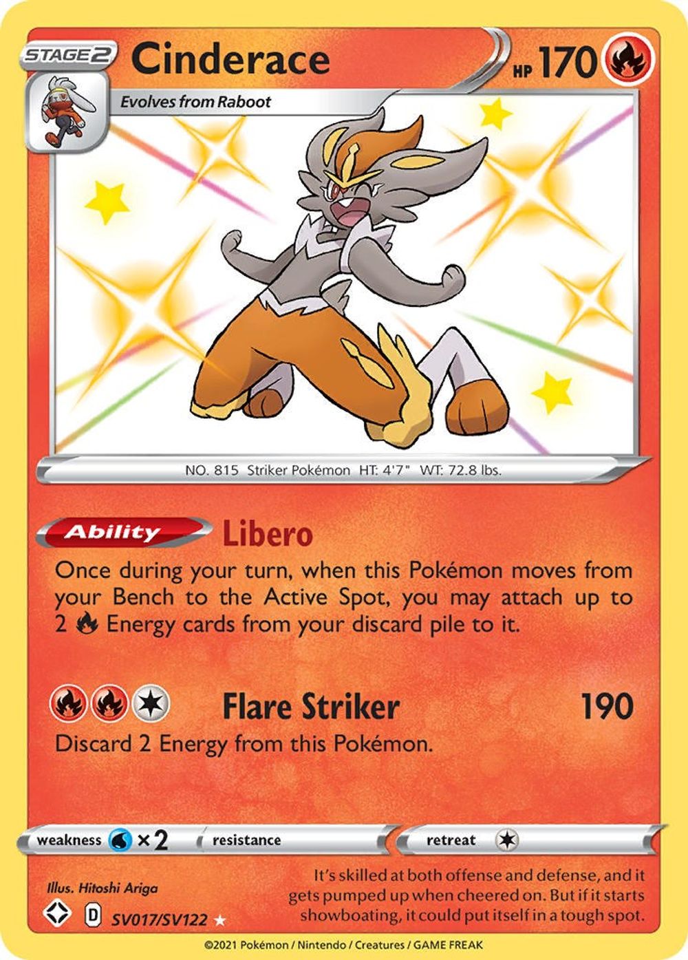 Cinderace — Shining Fates: Shiny Vault
