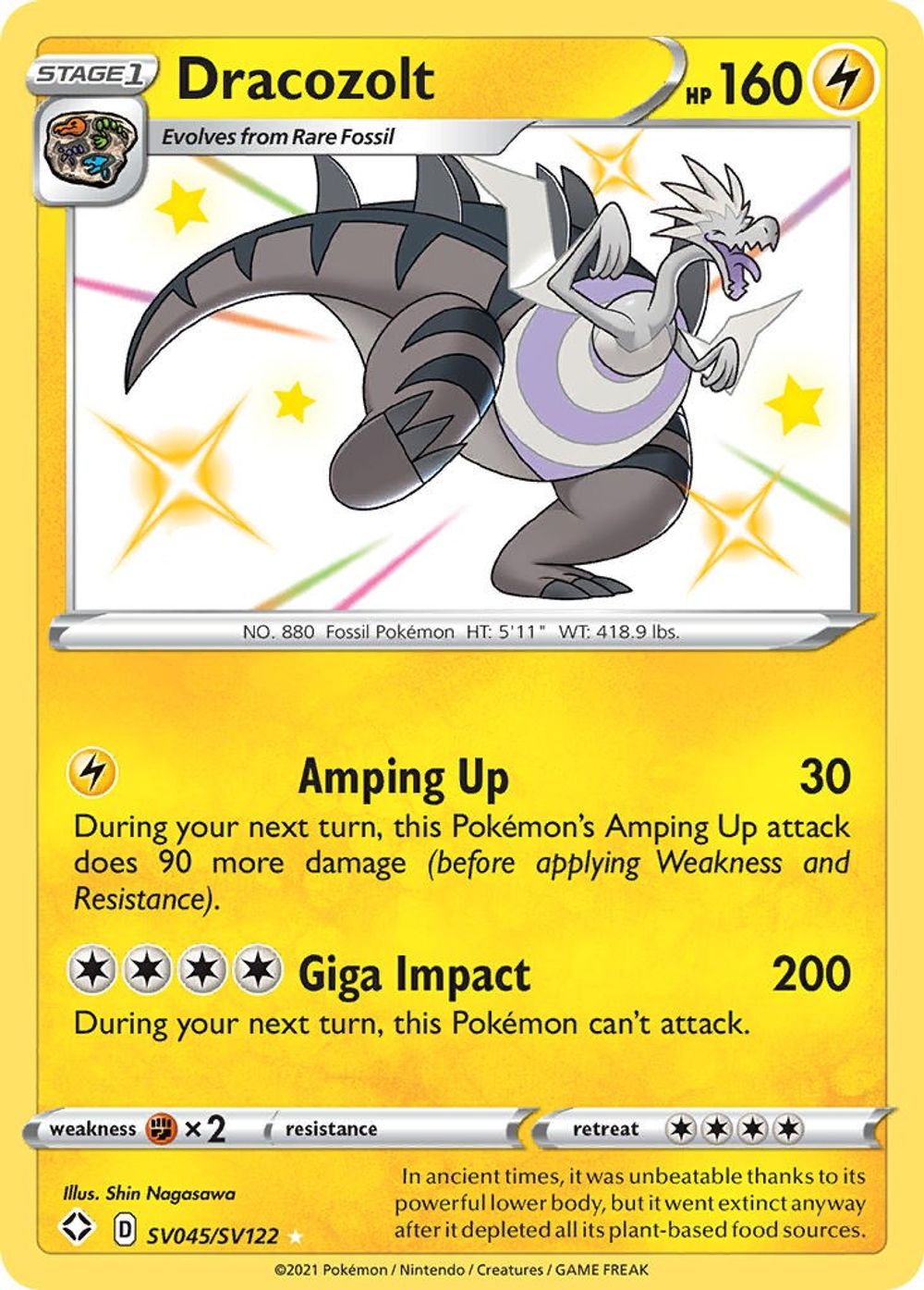 Dracozolt — Shining Fates: Shiny Vault