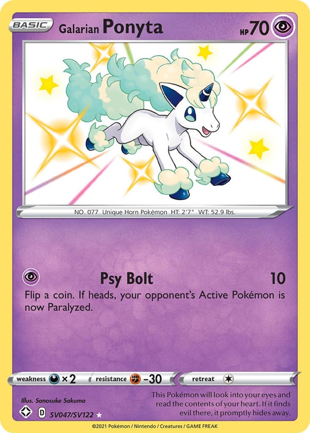 Galarian Ponyta — Shining Fates: Shiny Vault