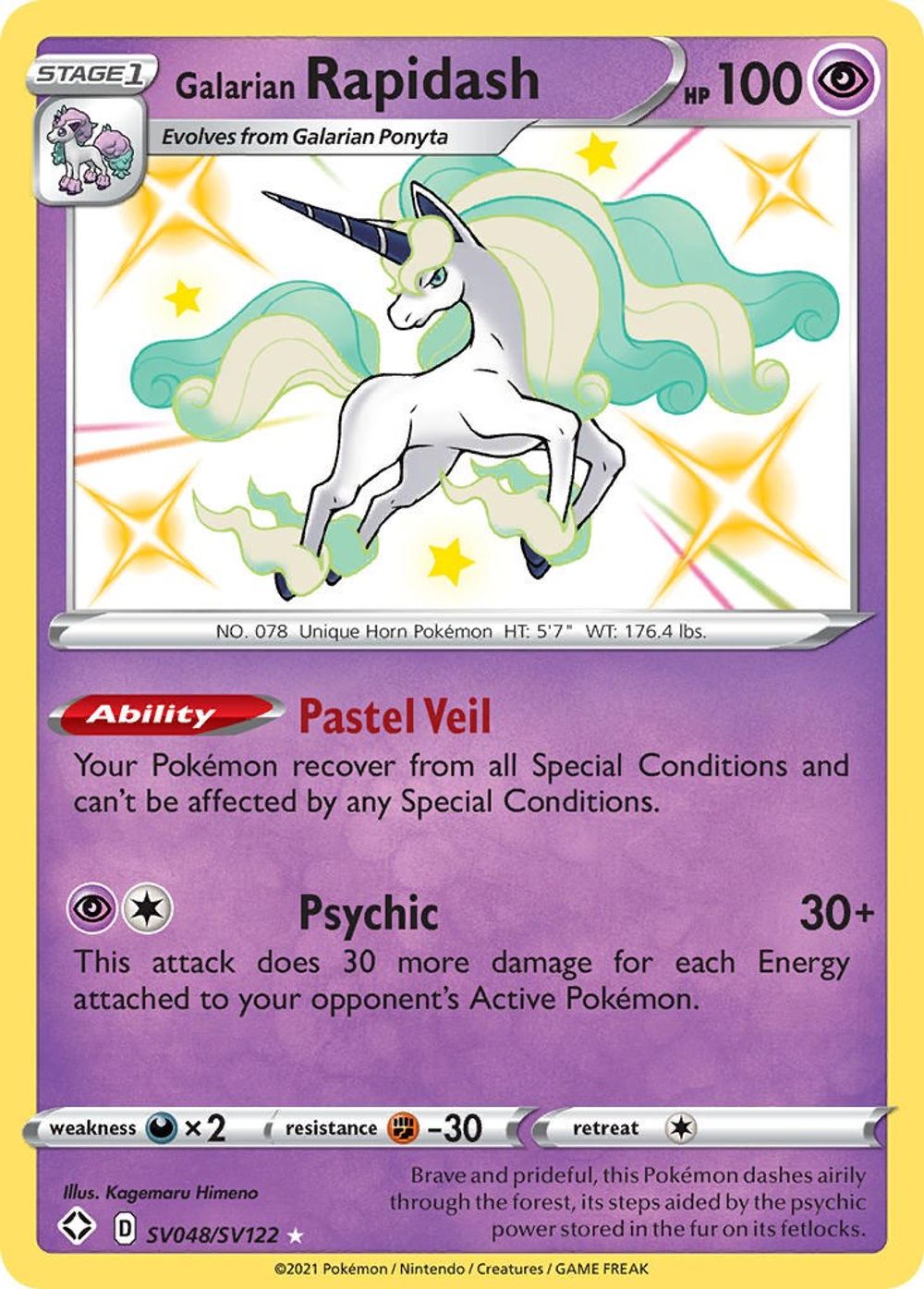 Galarian Rapidash — Shining Fates: Shiny Vault