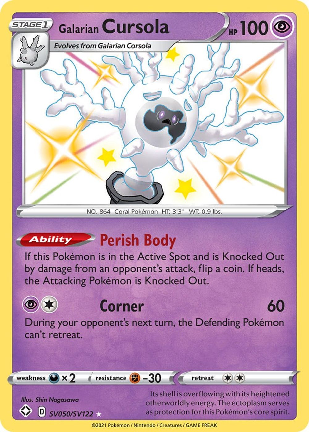 Galarian Cursola — Shining Fates: Shiny Vault