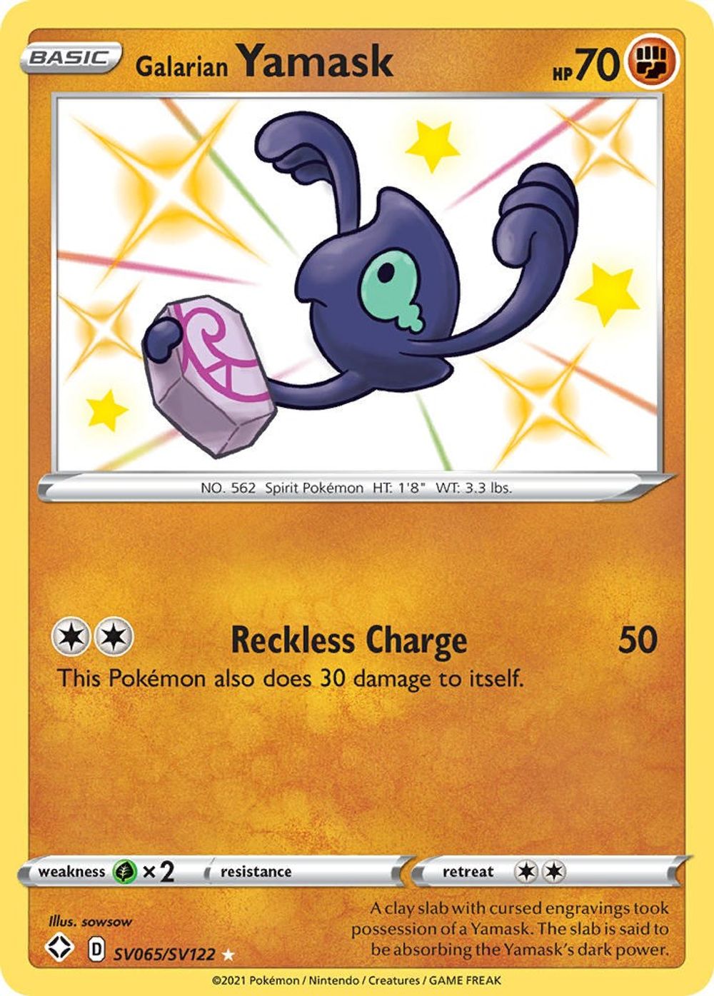 Galarian Yamask — Shining Fates: Shiny Vault