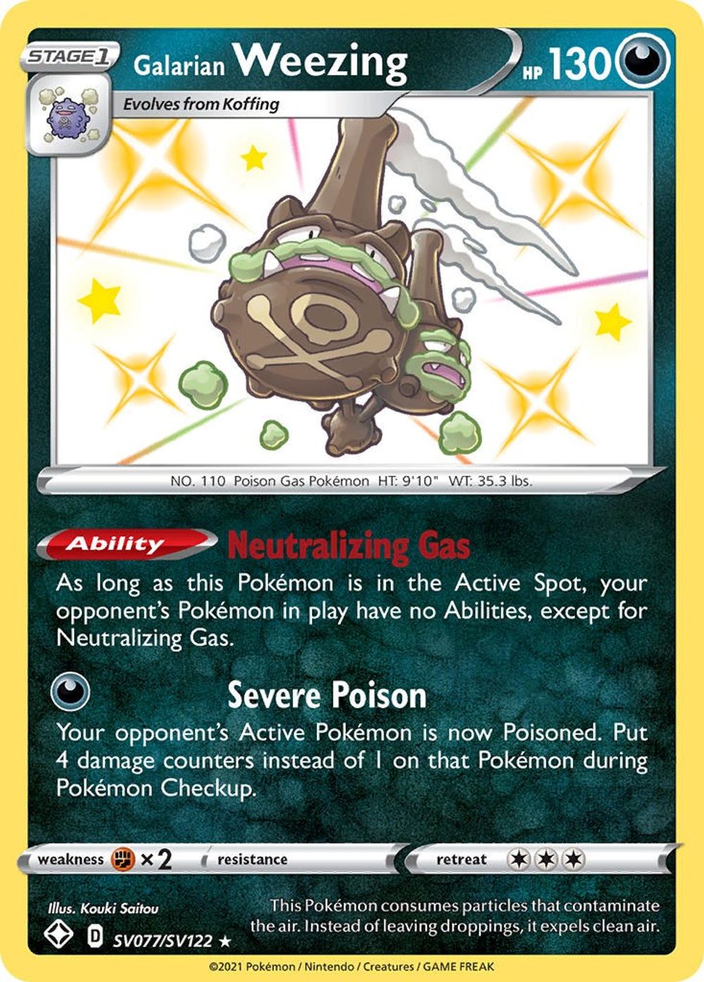 Galarian Weezing — Shining Fates: Shiny Vault