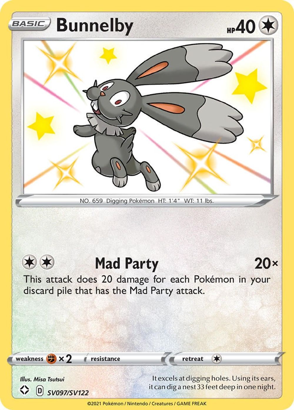 Bunnelby — Shining Fates: Shiny Vault