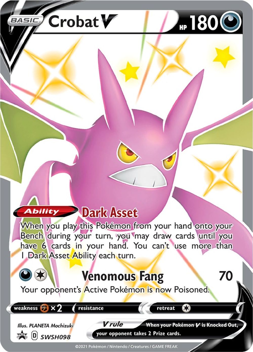 Crobat V - SWSH098 — SWSH: Sword & Shield Promo Cards