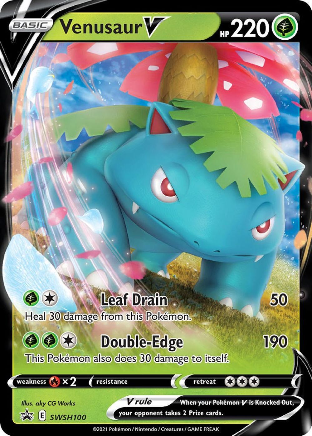 Venusaur V - SWSH100 — SWSH: Sword & Shield Promo Cards