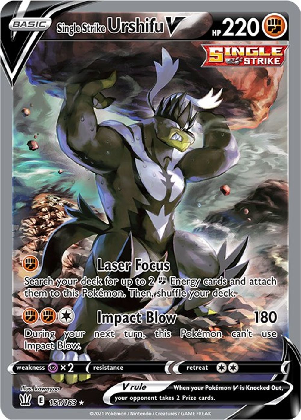 Single Strike Urshifu V (Alternate Full Art) — SWSH05: Battle Styles