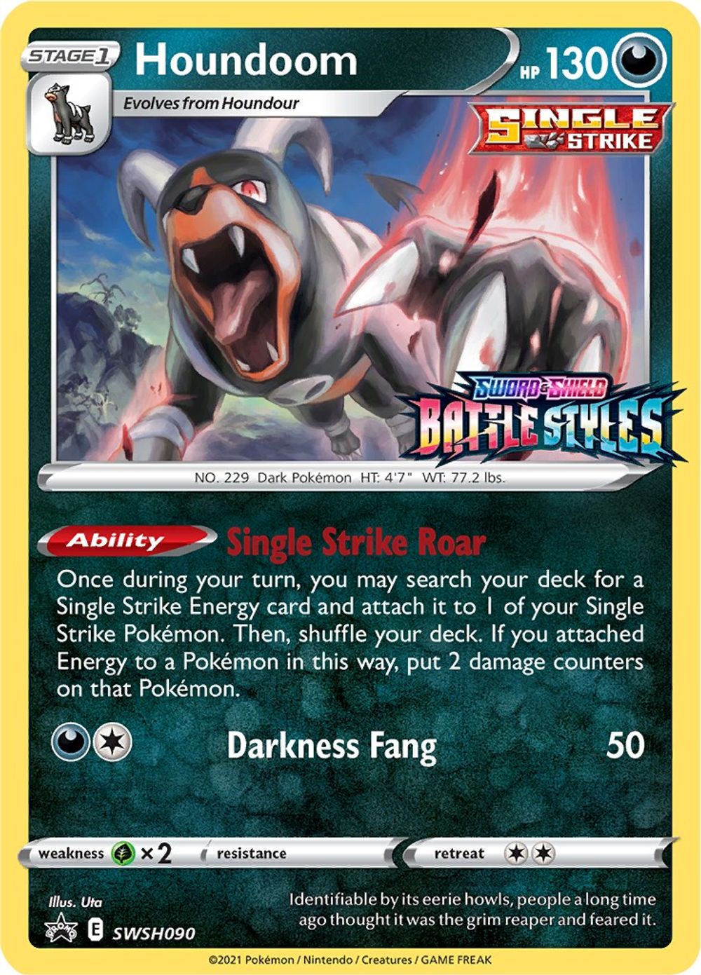 Houndoom - SWSH090 (Prerelease) — SWSH: Sword & Shield Promo Cards