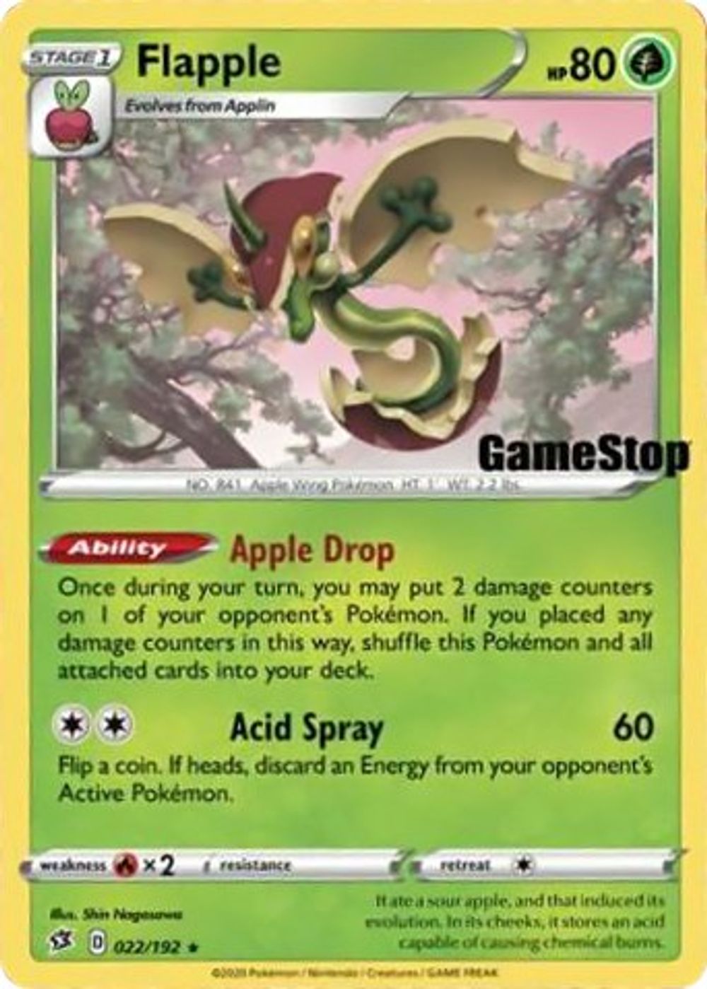 Flapple - 022/192 (Gamestop Exclusive) — Miscellaneous Cards & Products