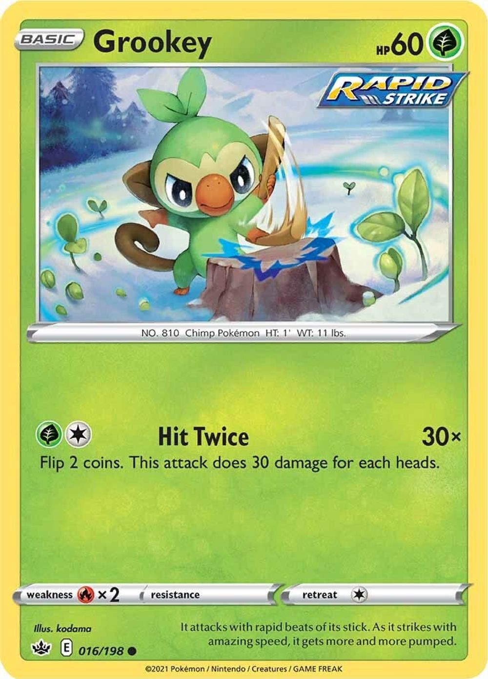 Grookey — SWSH06: Chilling Reign