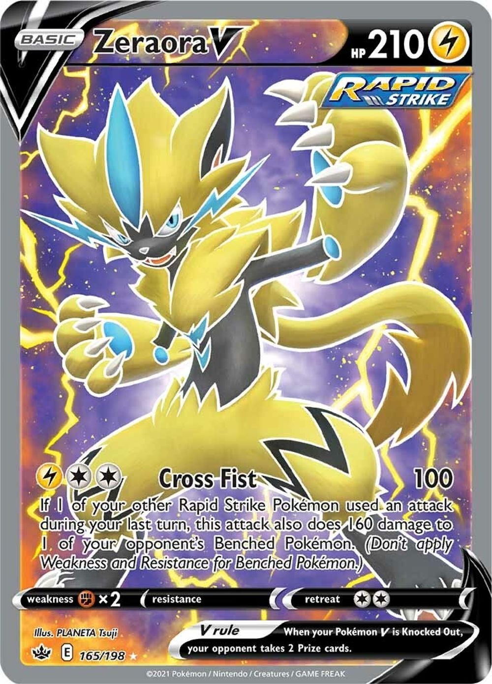 Zeraora V (Full Art) — SWSH06: Chilling Reign