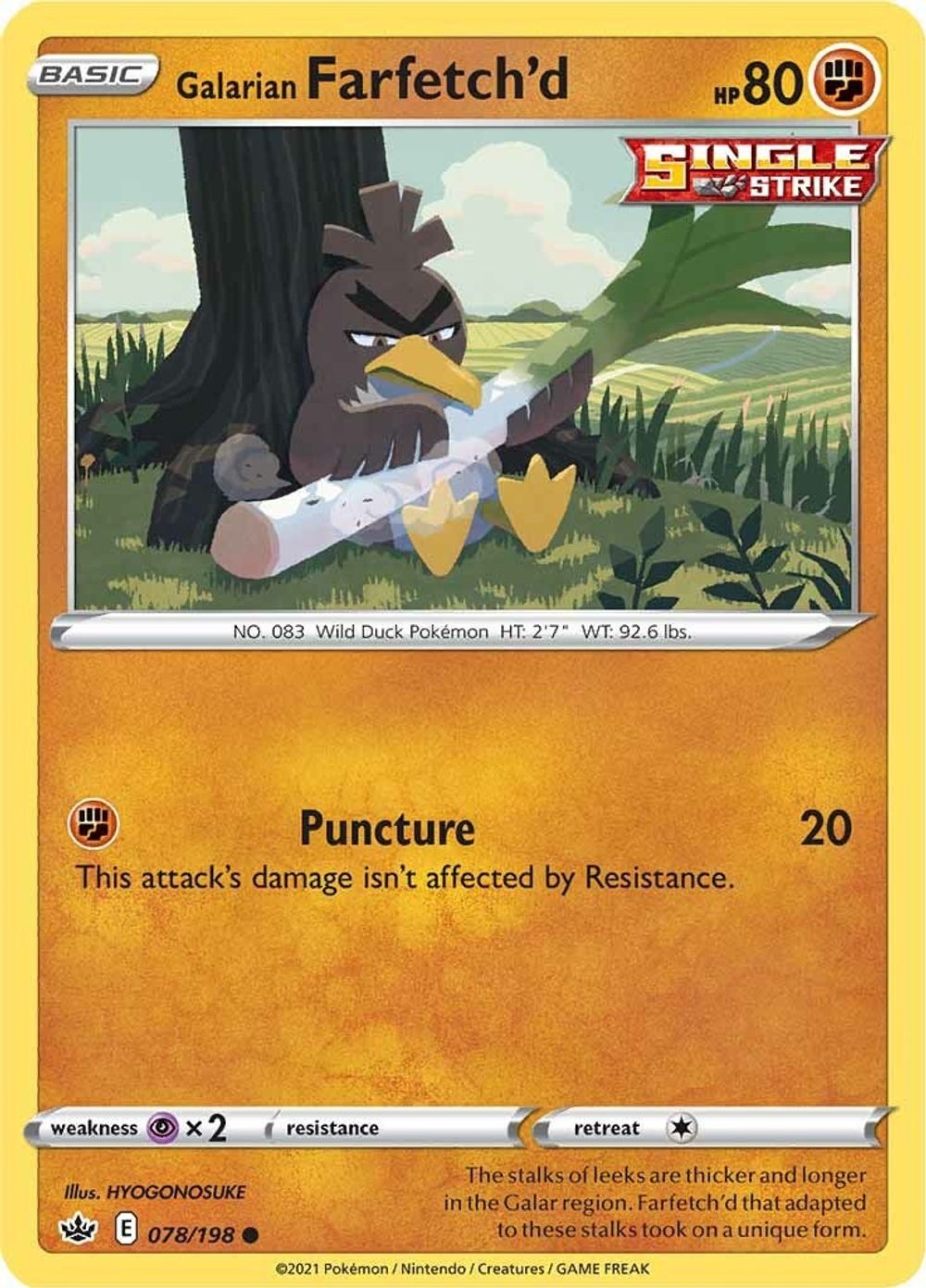 Galarian Farfetch'd — SWSH06: Chilling Reign