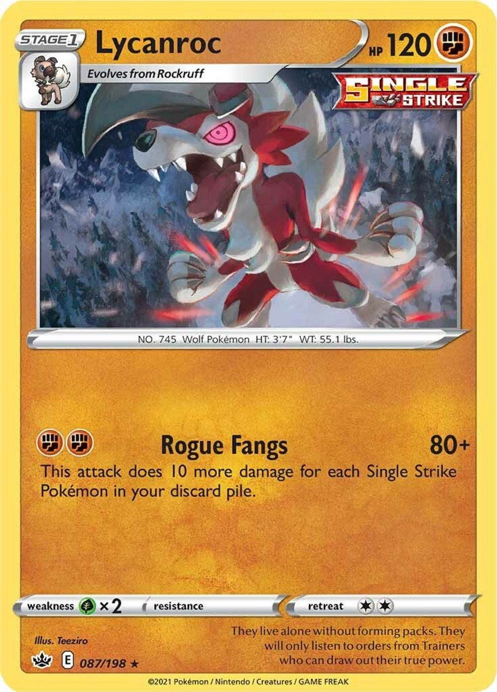 Lycanroc — SWSH06: Chilling Reign