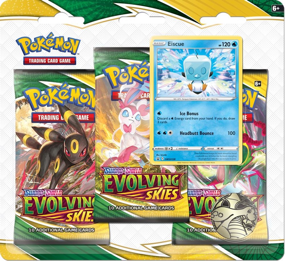 Evolving Skies 3 Pack Blister [Eiscue] — SWSH07: Evolving Skies