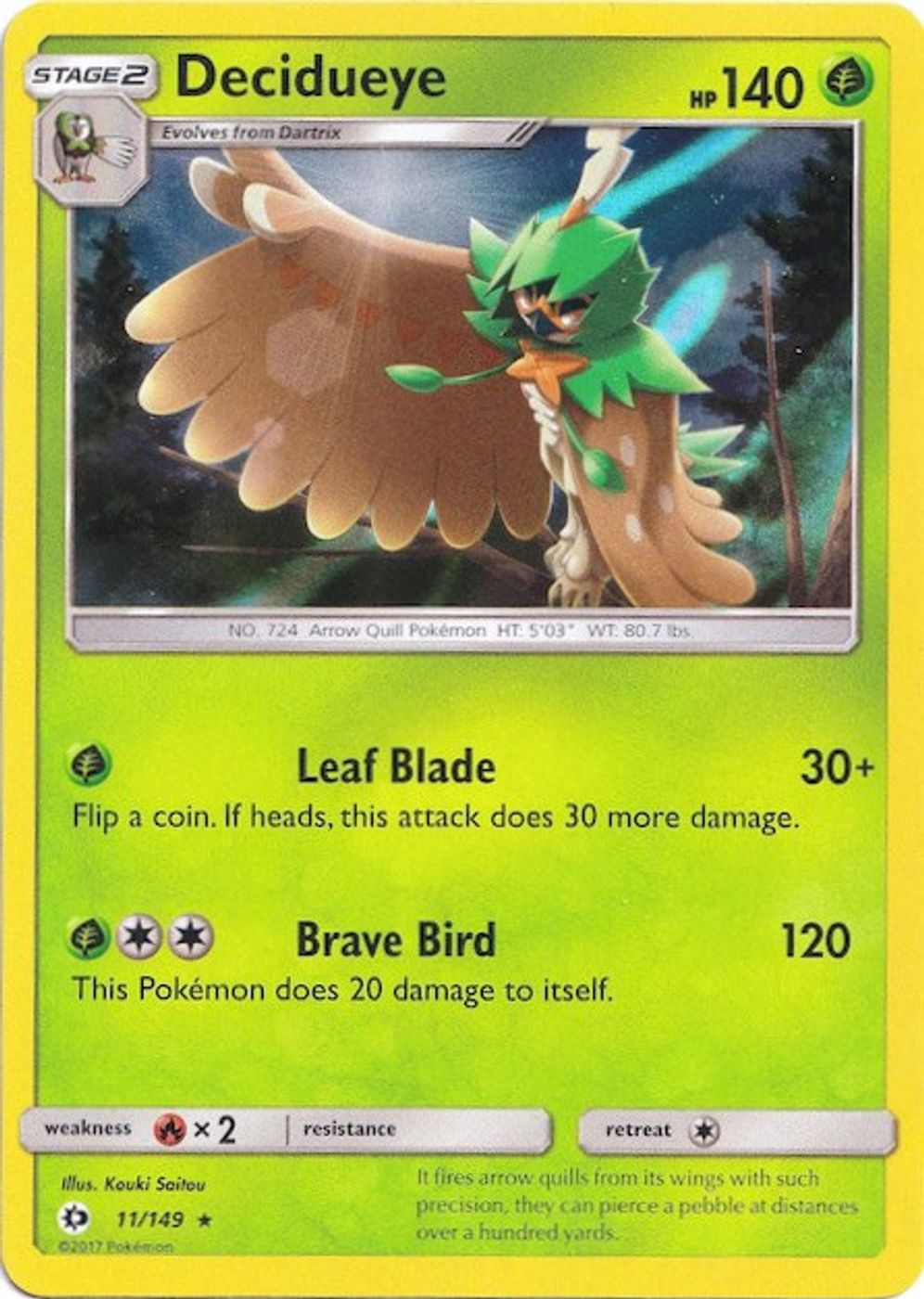 Decidueye - 11/149 (Water Web Holo) — Miscellaneous Cards & Products