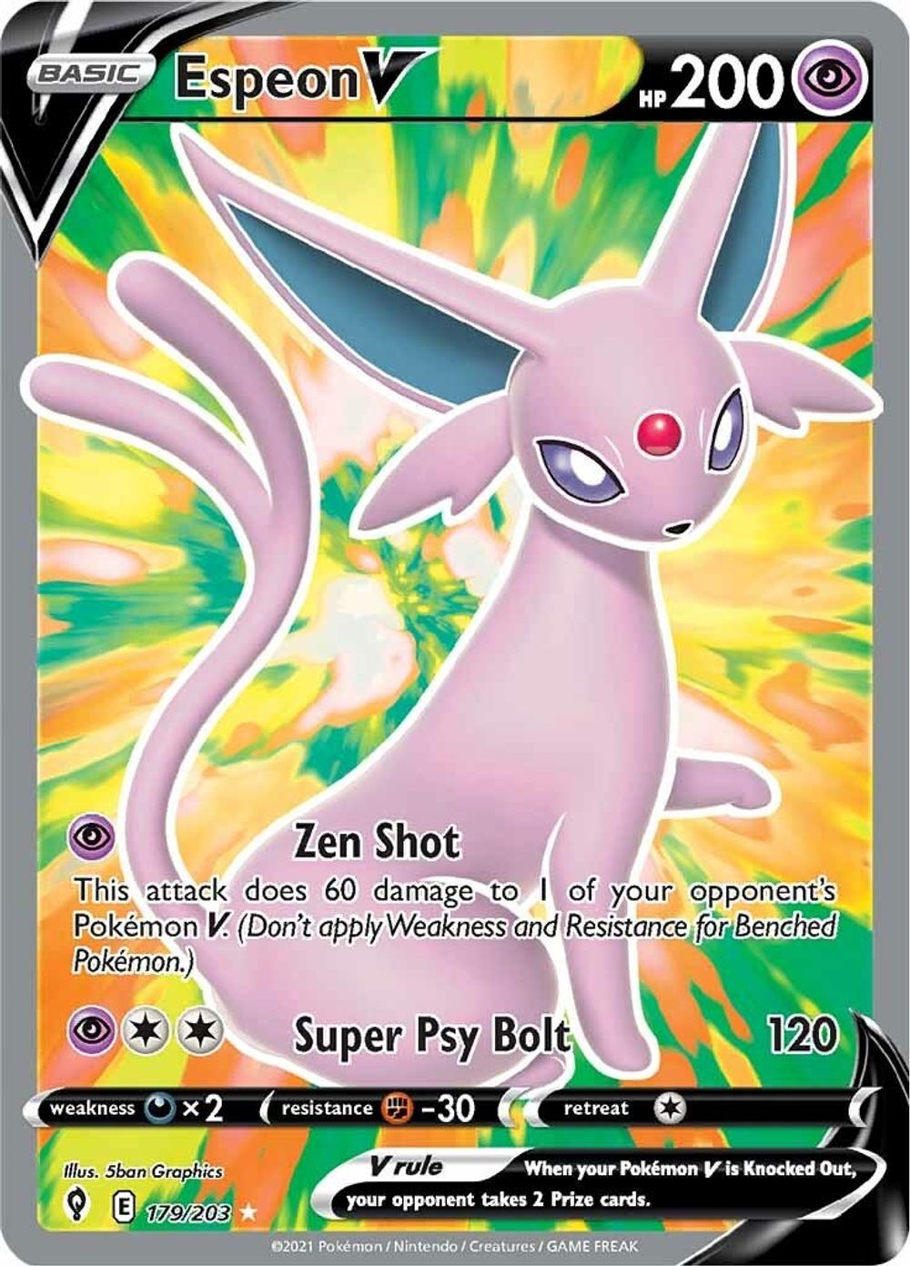Espeon V (Full Art) — SWSH07: Evolving Skies