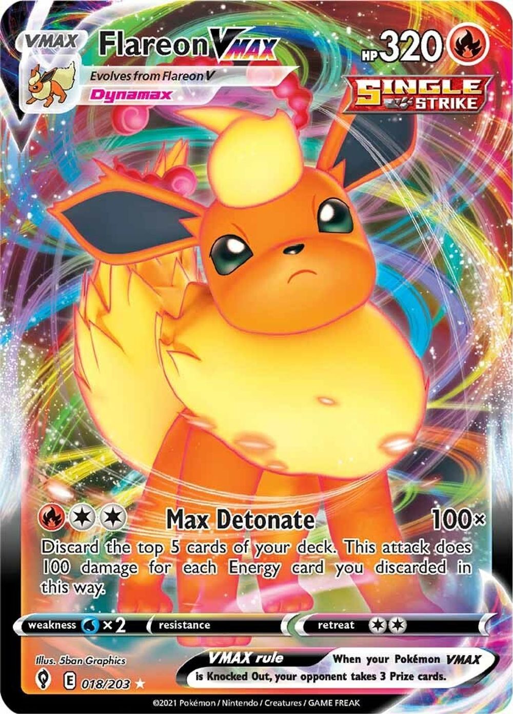 Flareon VMAX — SWSH07: Evolving Skies