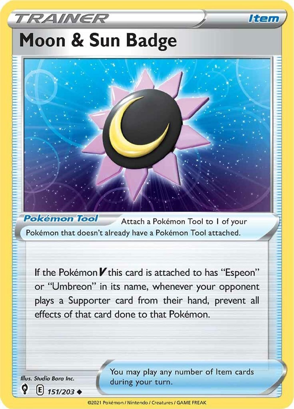 Moon & Sun Badge — SWSH07: Evolving Skies
