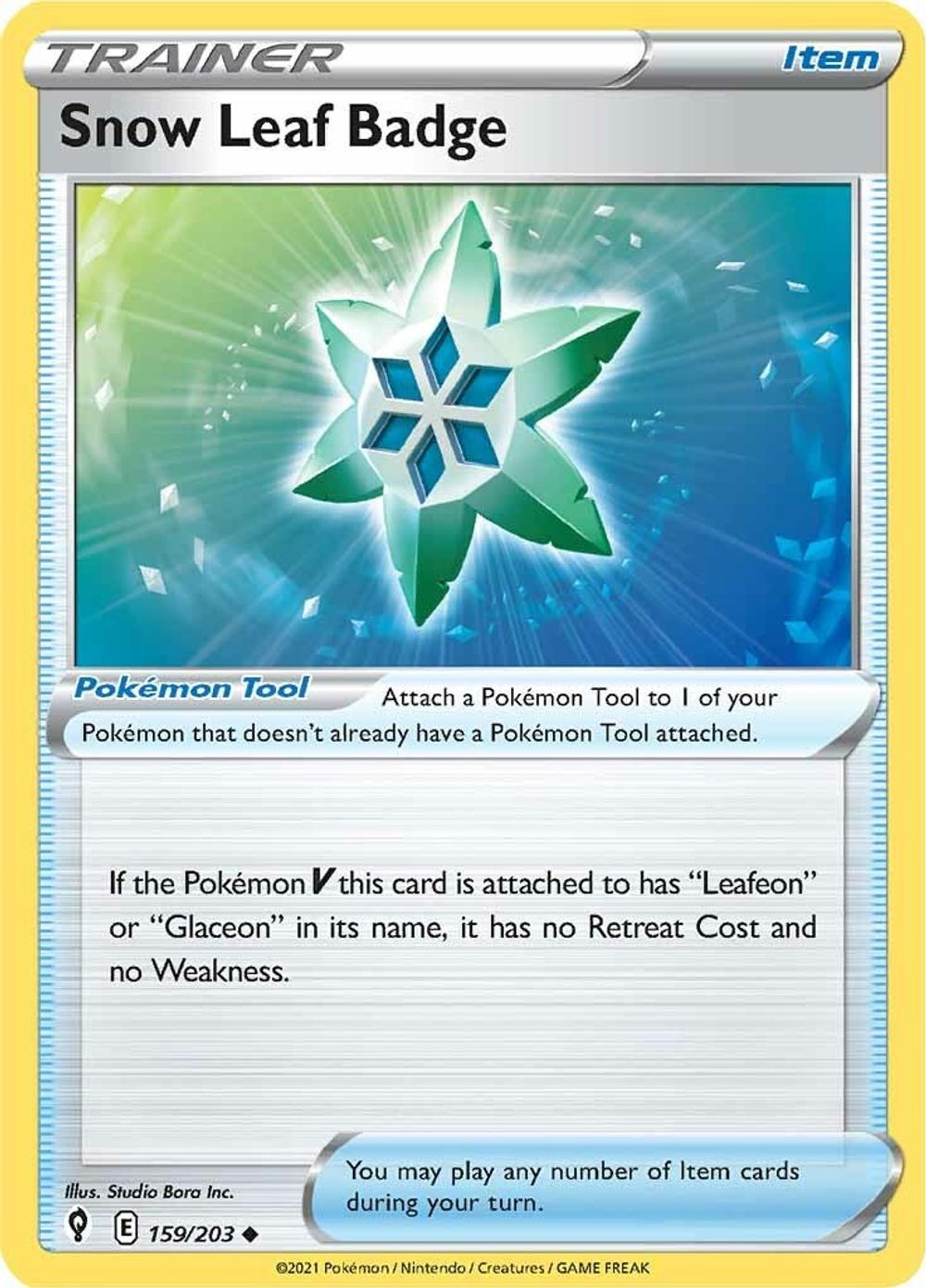 Snow Leaf Badge — SWSH07: Evolving Skies