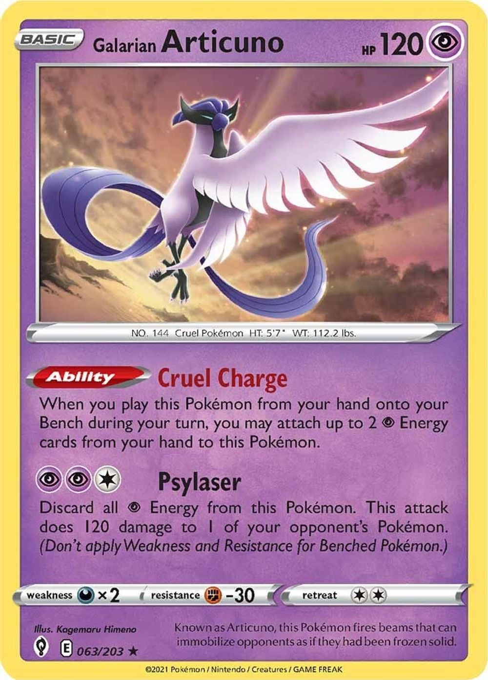 Galarian Articuno — SWSH07: Evolving Skies