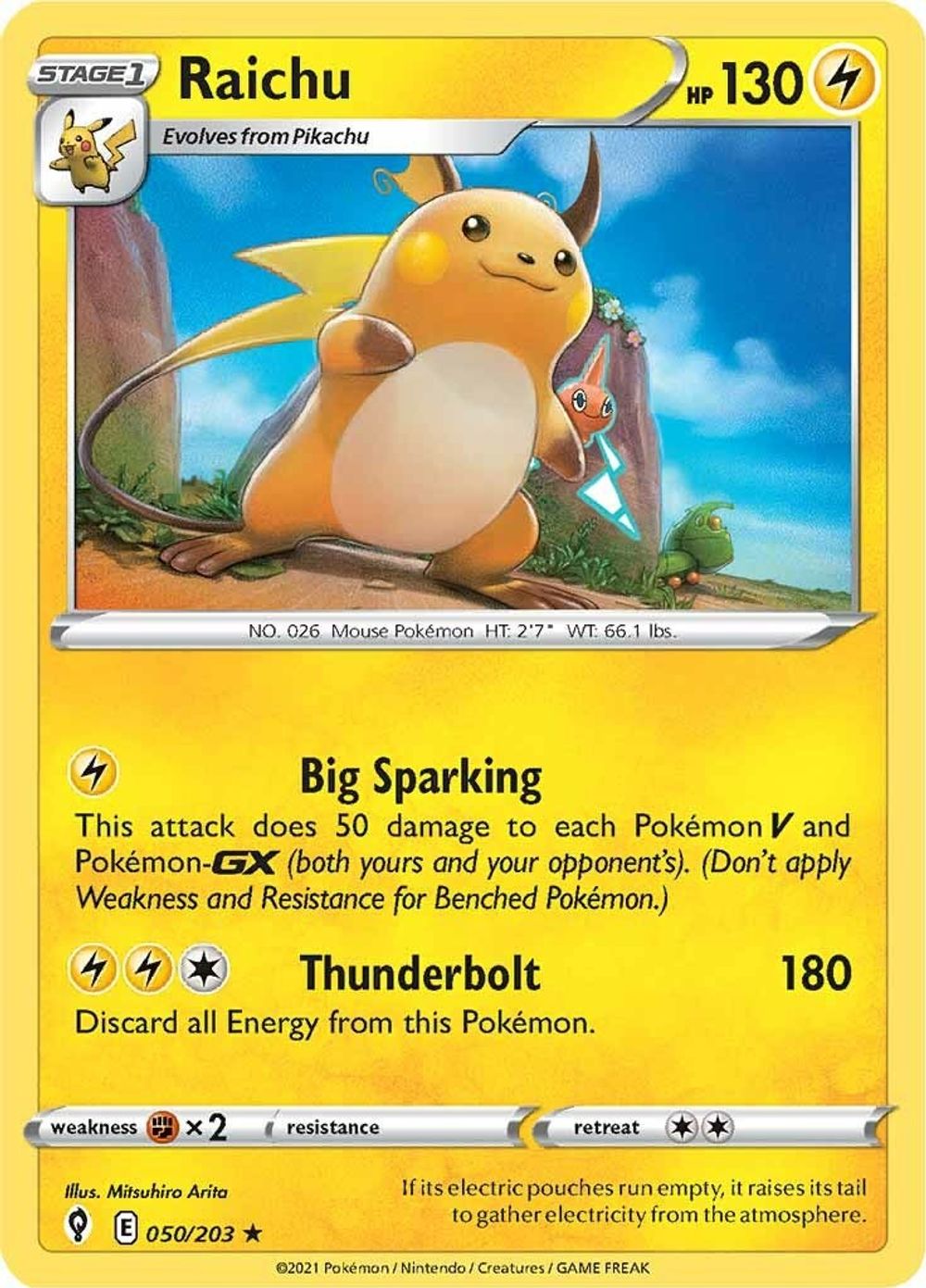 Raichu — SWSH07: Evolving Skies