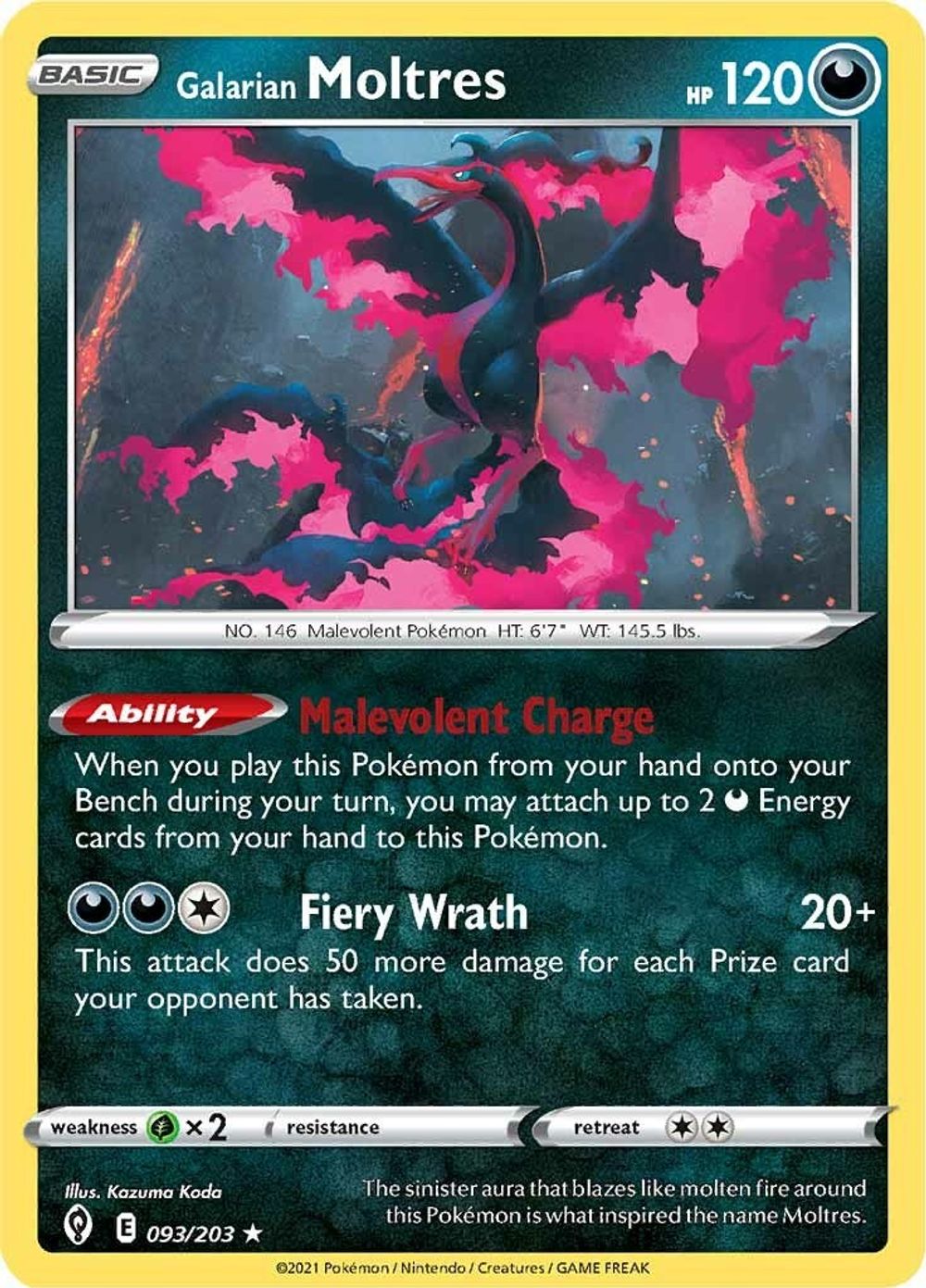 Galarian Moltres — SWSH07: Evolving Skies