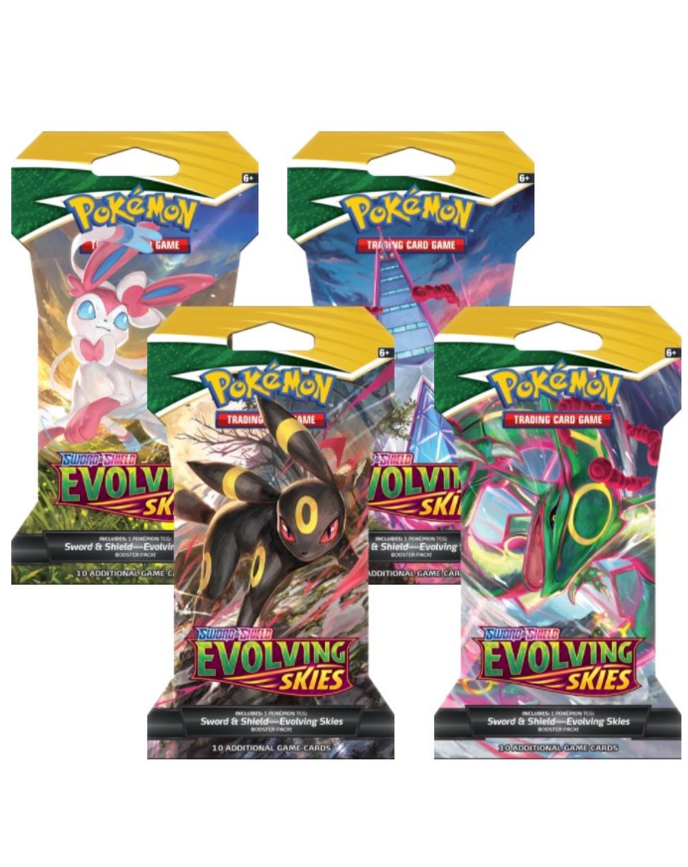 Evolving Skies Sleeved Booster Pack Art Bundle [Set of 4] — SWSH07: Evolving Skies