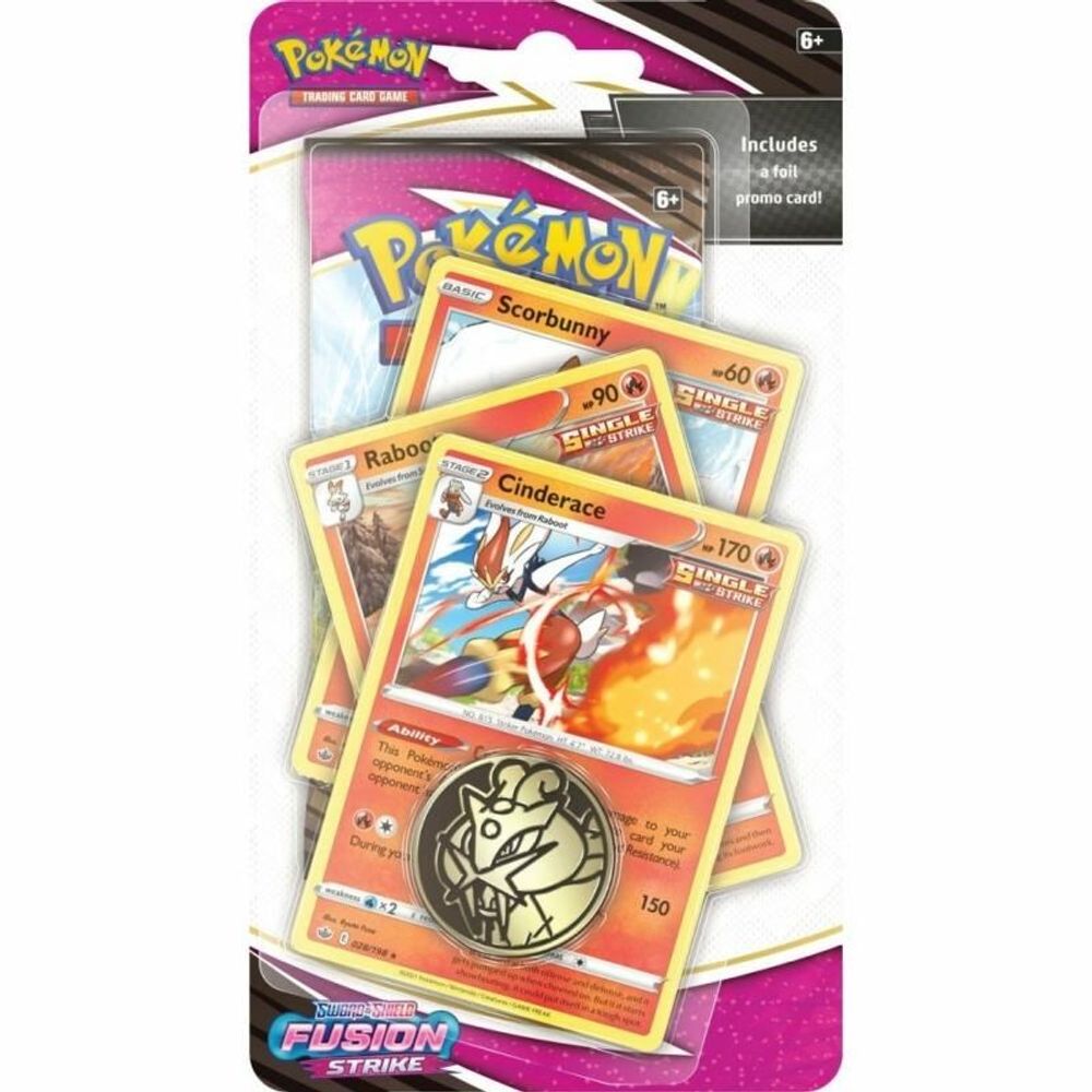 Fusion Strike Premium Checklane Blister [Cinderace] — SWSH08: Fusion Strike