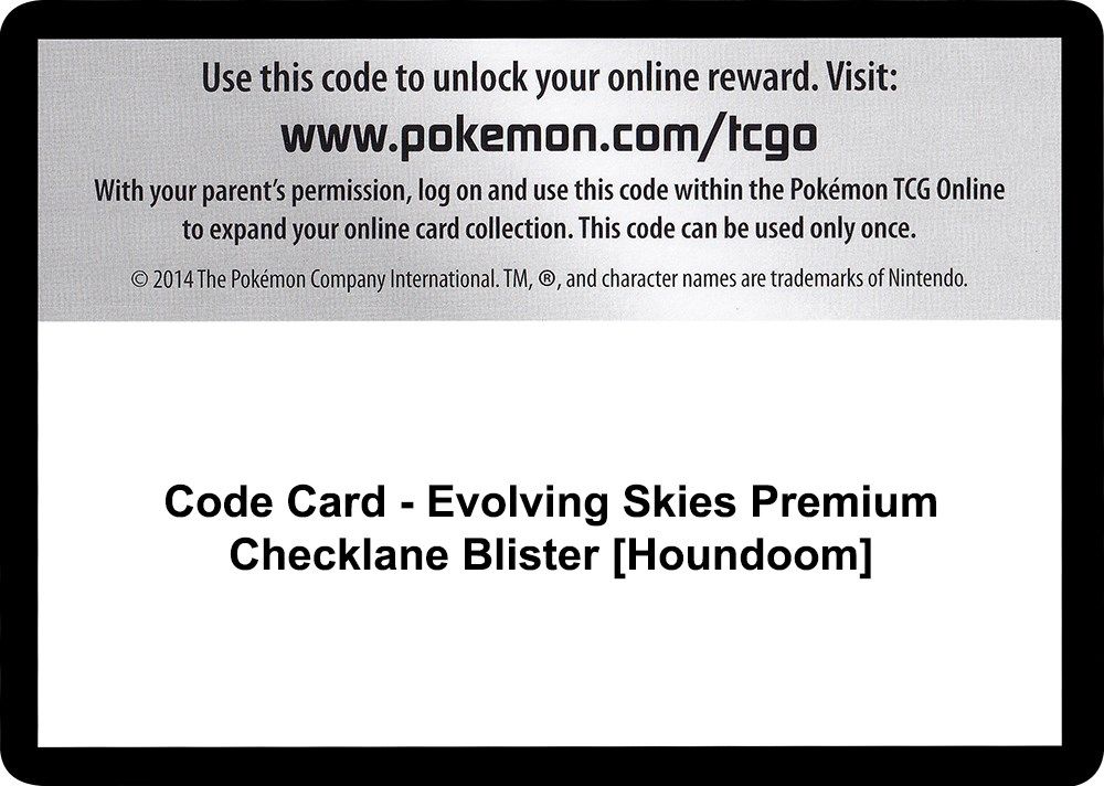 Code Card - Evolving Skies Premium Checklane Blister [Houndoom] — SWSH07: Evolving Skies
