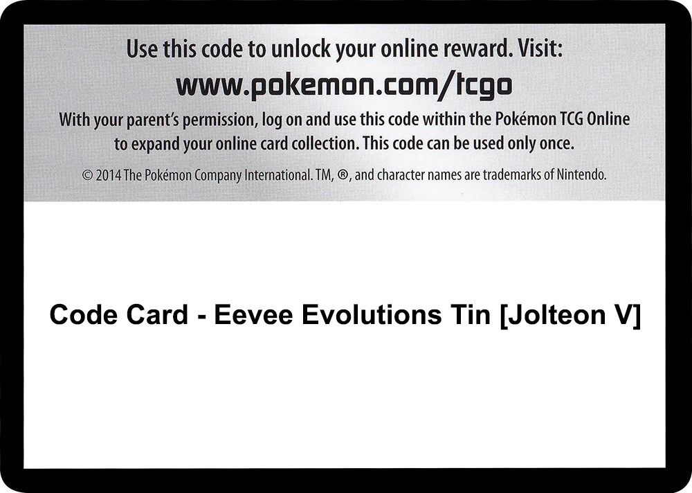 Code Card - Eevee Evolutions Tin [Jolteon V] — Miscellaneous Cards & Products