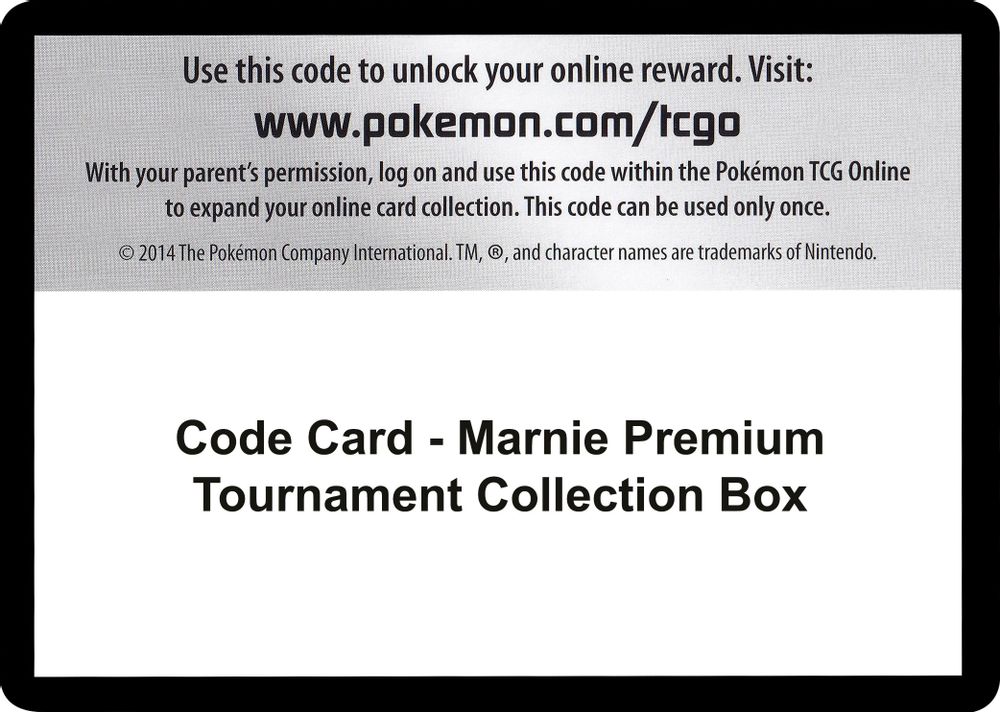 Code Card - Marnie Premium Tournament Collection Box — Miscellaneous Cards & Products