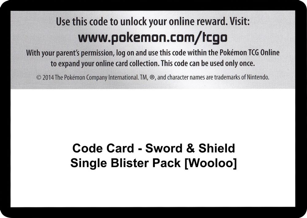 Code Card - Sword & Shield Single Blister Pack [Wooloo] — SWSH01: Sword & Shield Base Set