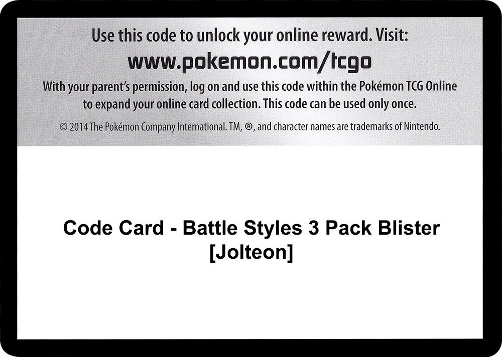 Code Card - Battle Styles 3 Pack Blister [Jolteon] — SWSH05: Battle Styles