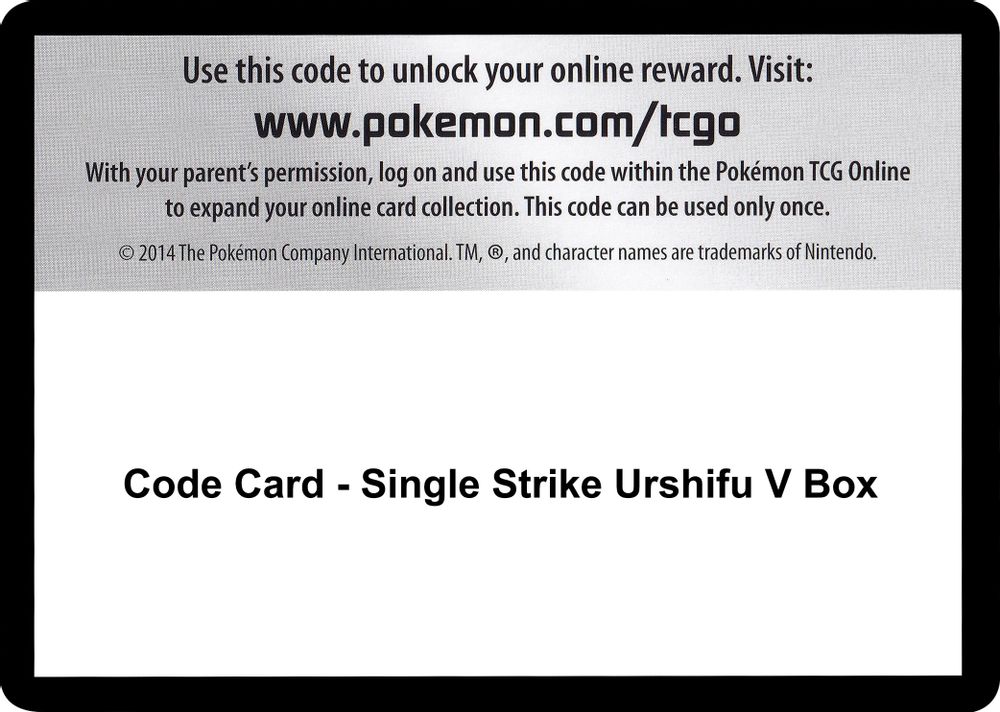 Code Card - Single Strike Urshifu V Box — SWSH05: Battle Styles