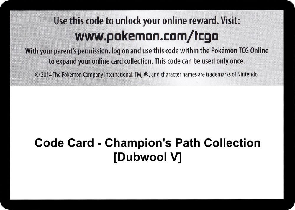 Code Card - Champion's Path Collection [Dubwool V] — Champion's Path