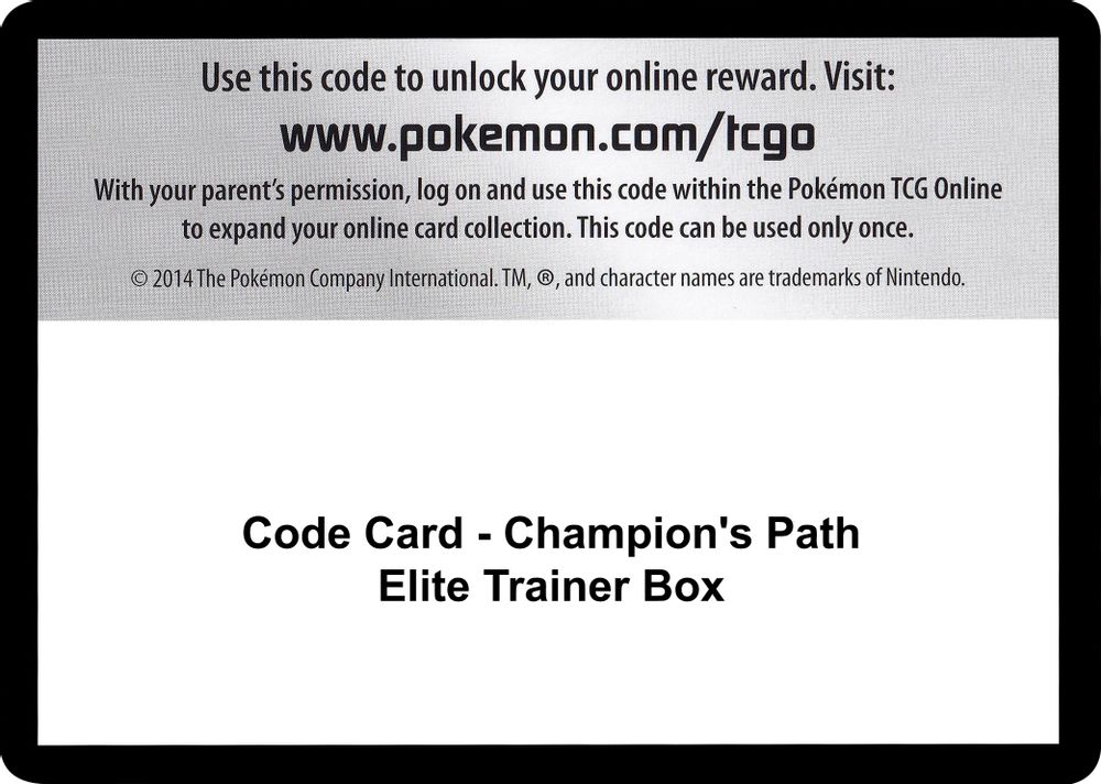 Code Card - Champion's Path Elite Trainer Box — Champion's Path
